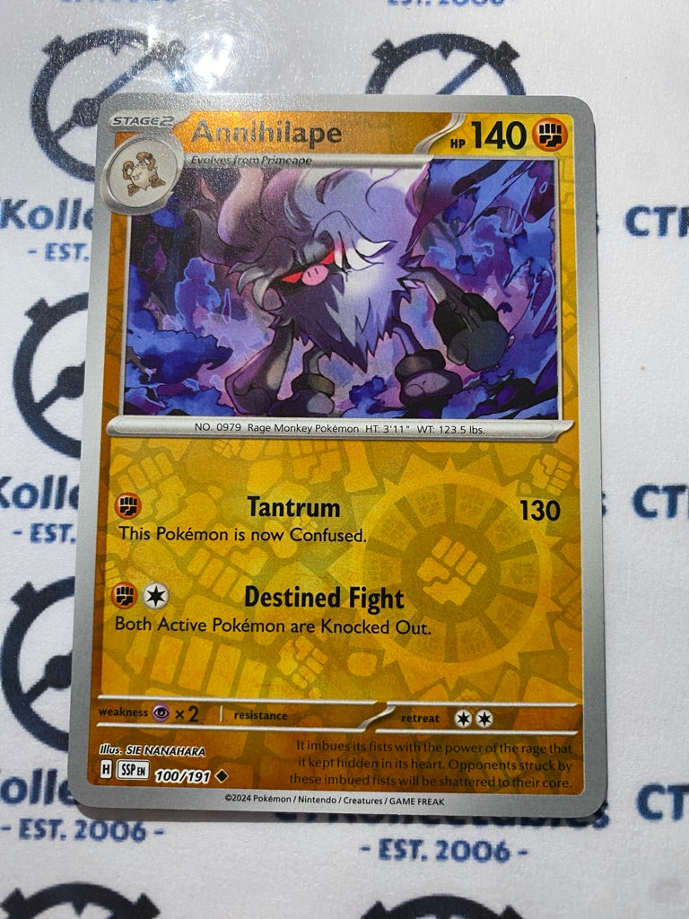 Annihilape Reverse Holo #100/191 Surging Sparks Pokémon TCG 2024