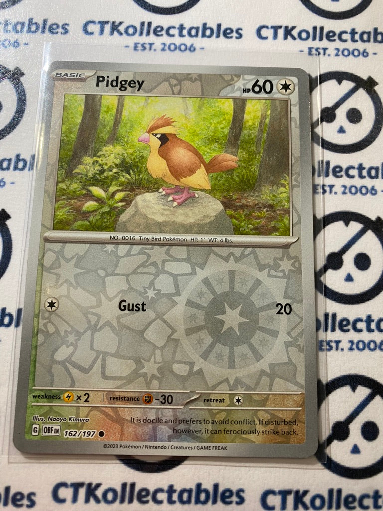 Pidgey Reverse Holo #162/197 2023 Obsidian Flames Pokemon Card