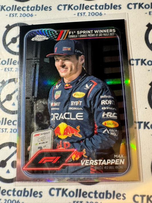2024 Topps Chrome F1 Max Verstappen Silver Refractor "Sprint Winners" #153