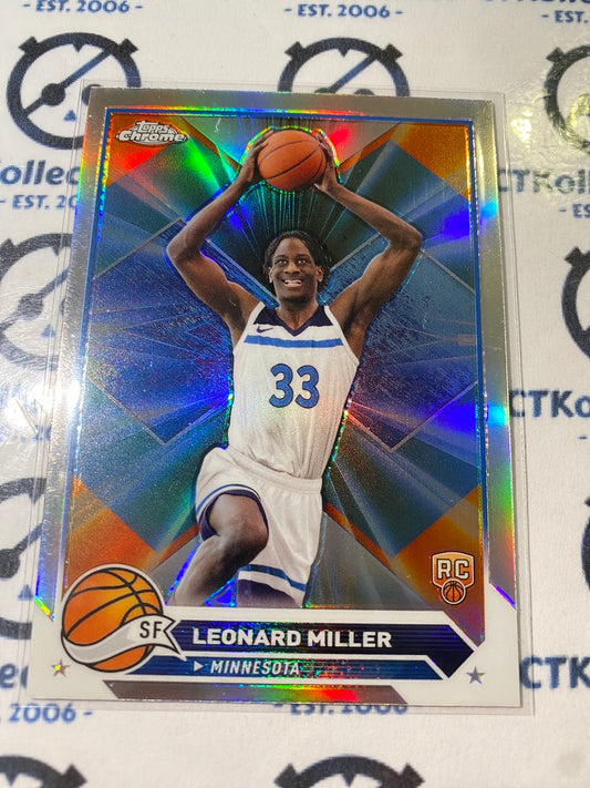 2023/24 Topps NBA Chrome Leonard Miller Rookie RC Silver Refractor #158