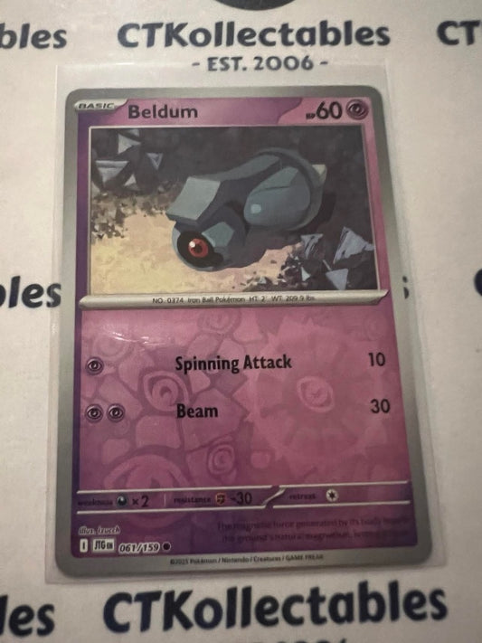 Beldum Reverse Holo #061/159 Journey Together Pokemon Card TCG