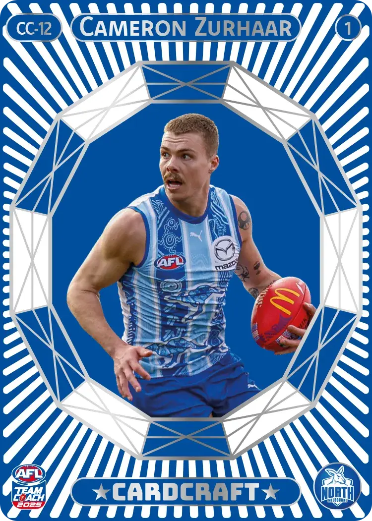 2025 AFL Teamcoach Cameron Zurhaar Cardcraft #1 CC-12 Kangaroos