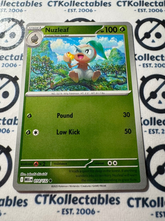 Nuzleaf Reverse Holo #014/132 Mega Evolution Pokemon