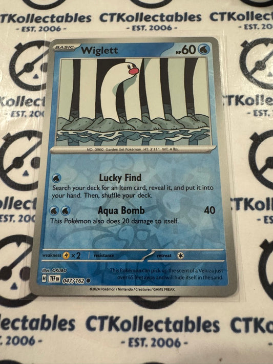 Wiglett Reverse Holo Scarlet & Violet Temporal Forces # 047/162 Pokemon