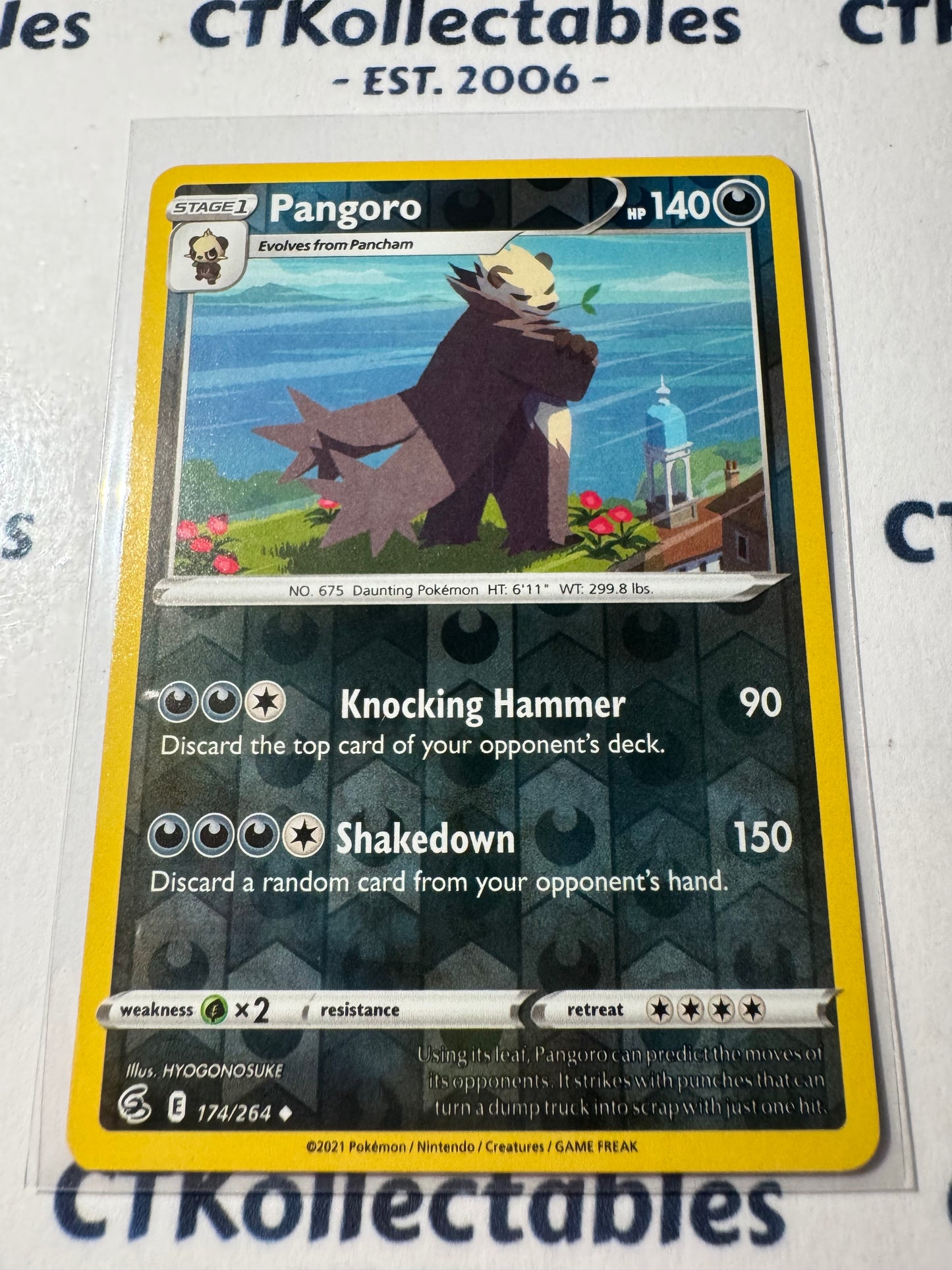 Pangoro Reverse Holo #174/264 Sword & Shield Fusion Strike Pokemon