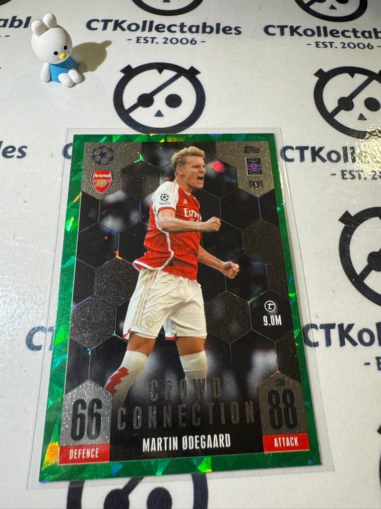 2023-24 TOPPS MATCH ATTAX CROWD CONNECTION MARTIN ODEGAARD EMERALD #236
