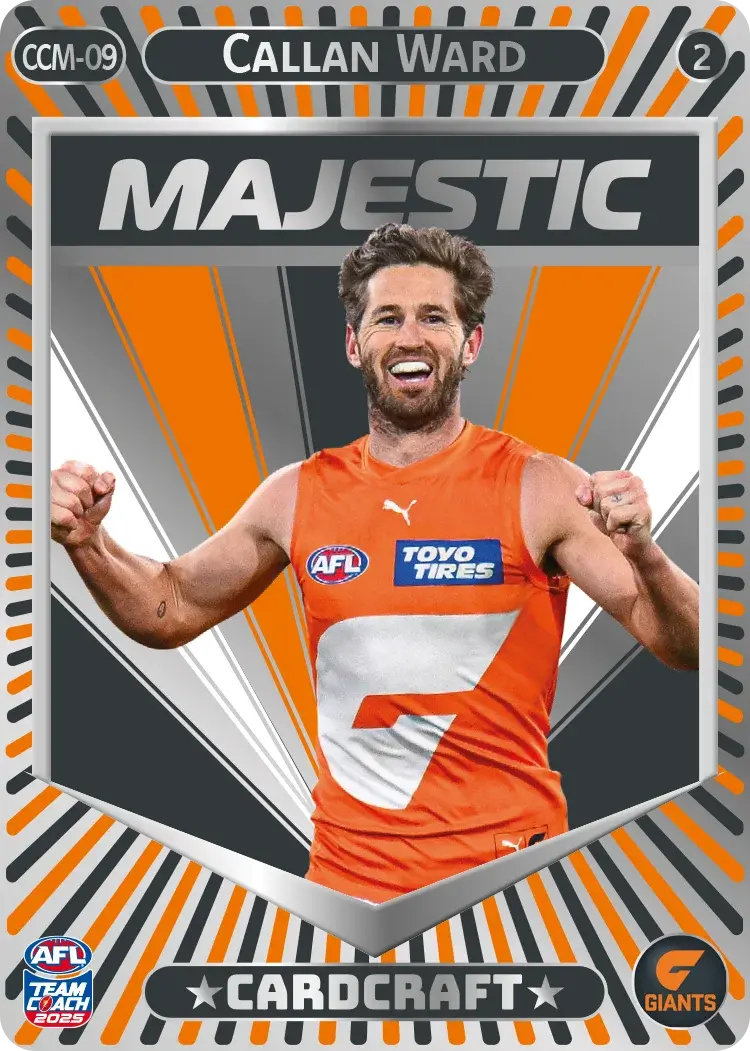 2025 AFL Teamcoach Callan Ward Majestic Cardcraft #2 CCM-09 Giants