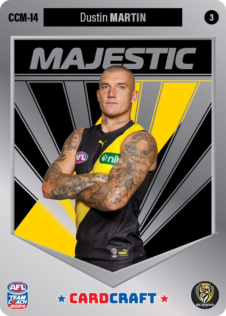 2024 AFL Teamcoach Dustin Martin Cardcraft Majestic CCM-14 #3 Tigers