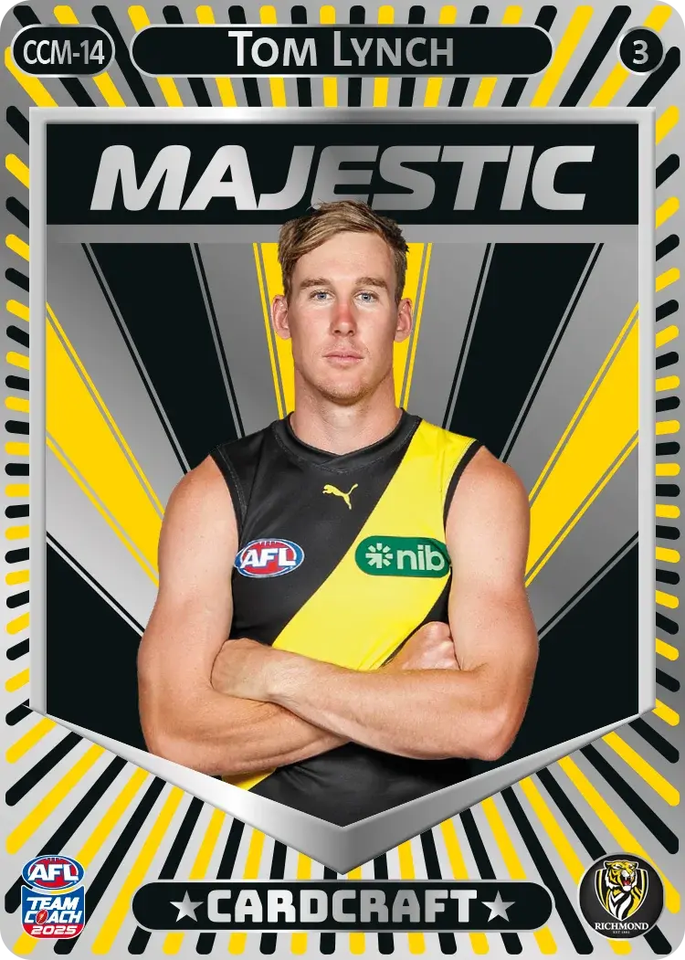 2025 AFL Teamcoach Tom Lynch Majestic Cardcraft #3 CCM-14 Tigers