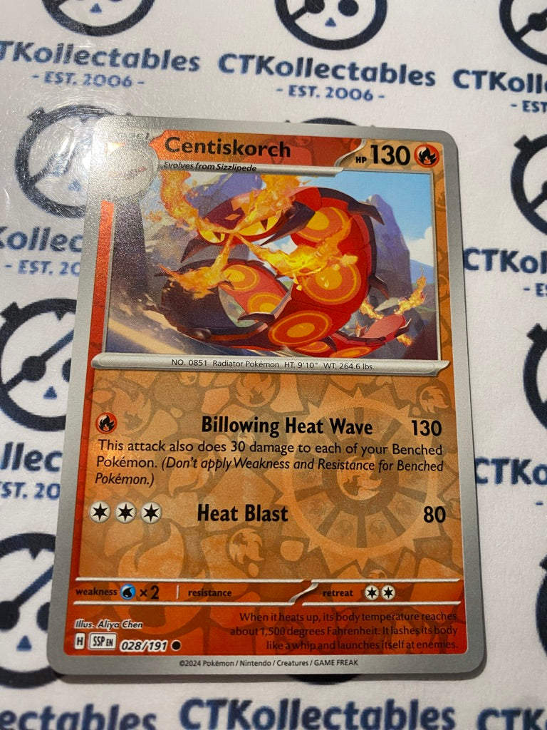 Centiskorch Reverse Holo #028/191 Surging Sparks Pokémon TCG 2024