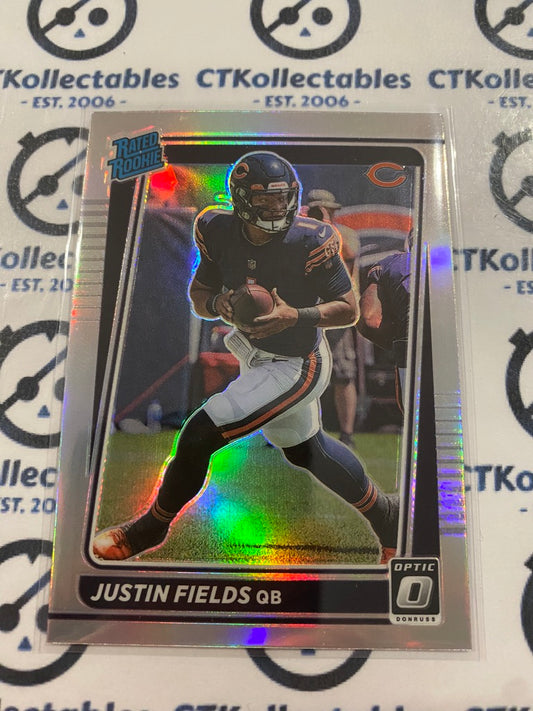 2021 NFL Donruss Optic Justin Fields Rated Rookie Silver Prizm #204