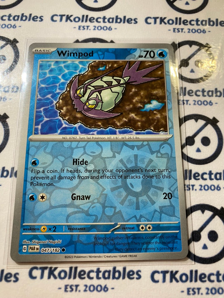 Wimpod Reverse Holo #047/182 2023 Scarlet & Violet Paradox Rift Pokémon TCG