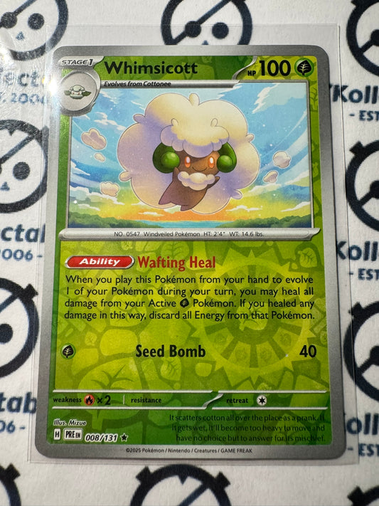Whimsicott Reverse Holo #008/131 Prismatic Evolutions Pokemon Card