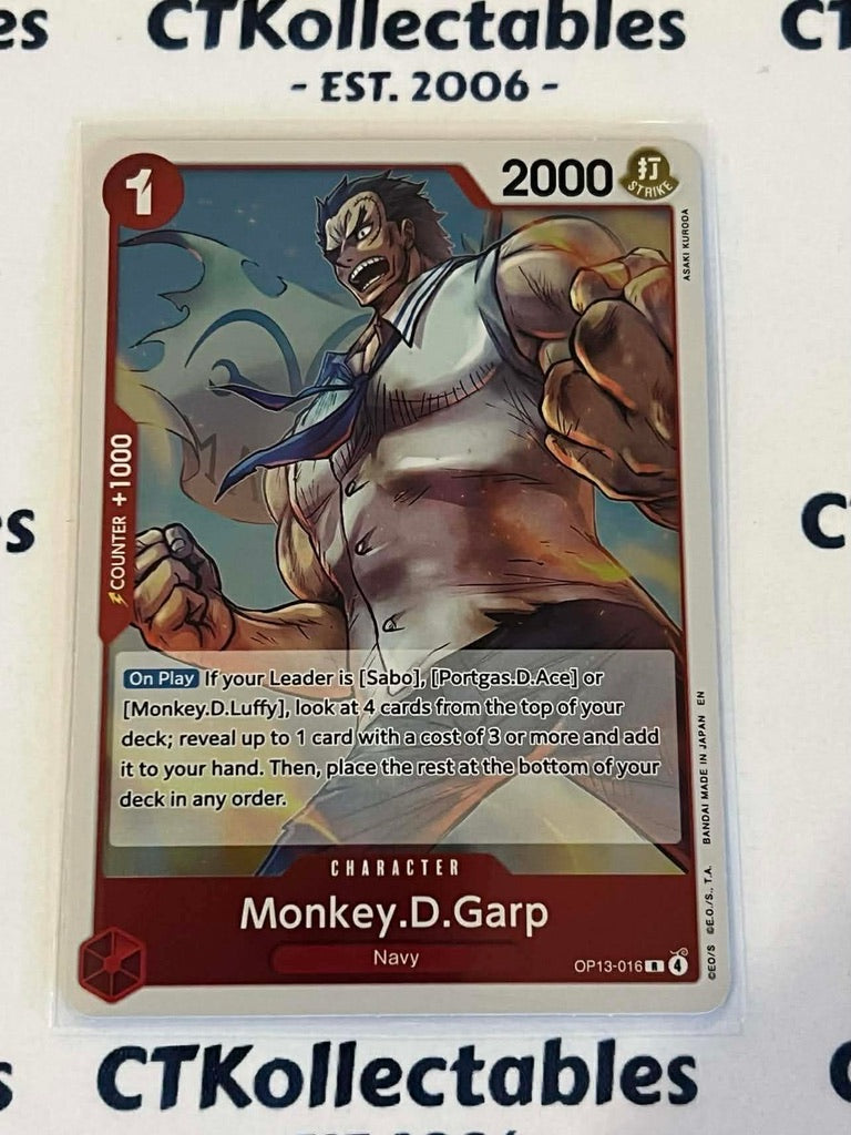 One Piece - Carrying on his will FOIL OP13-016 – Monkey.D.Garp – Rare