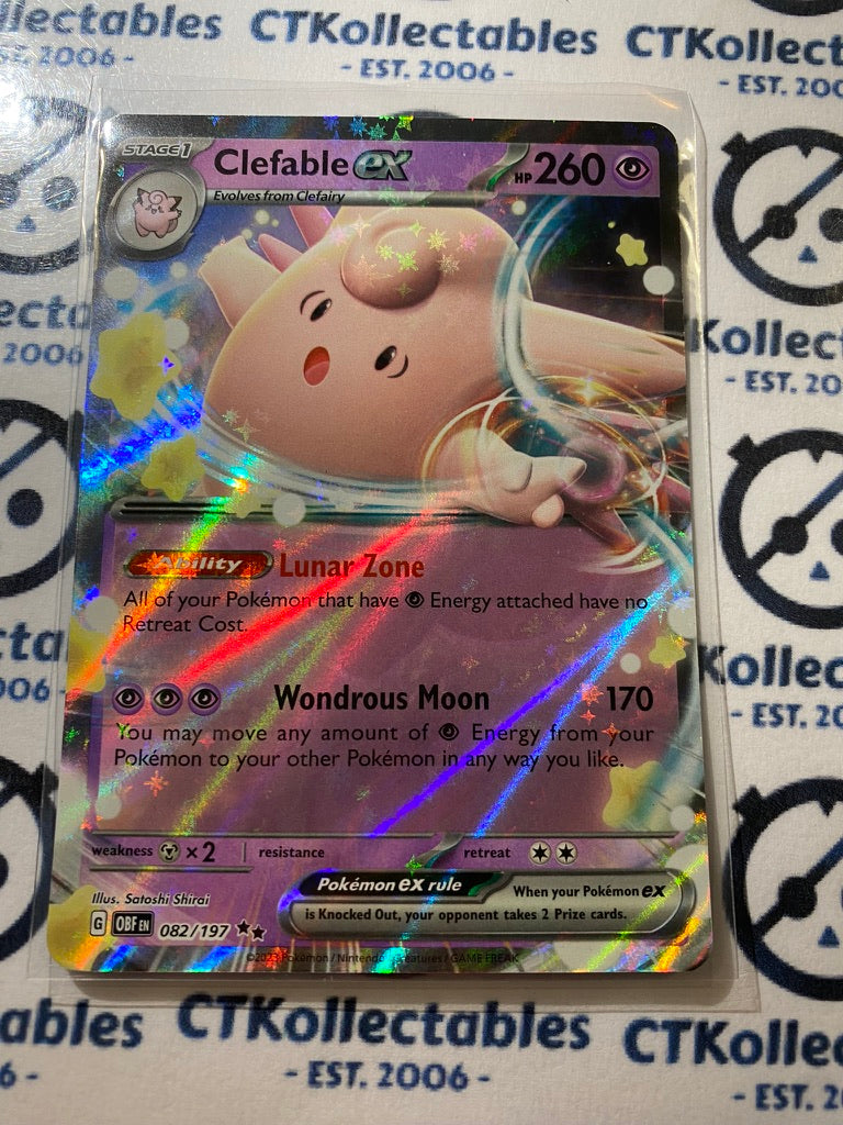 Clefable EX Double Rare #082/197 2023 Obsidian Flames Pokemon Card