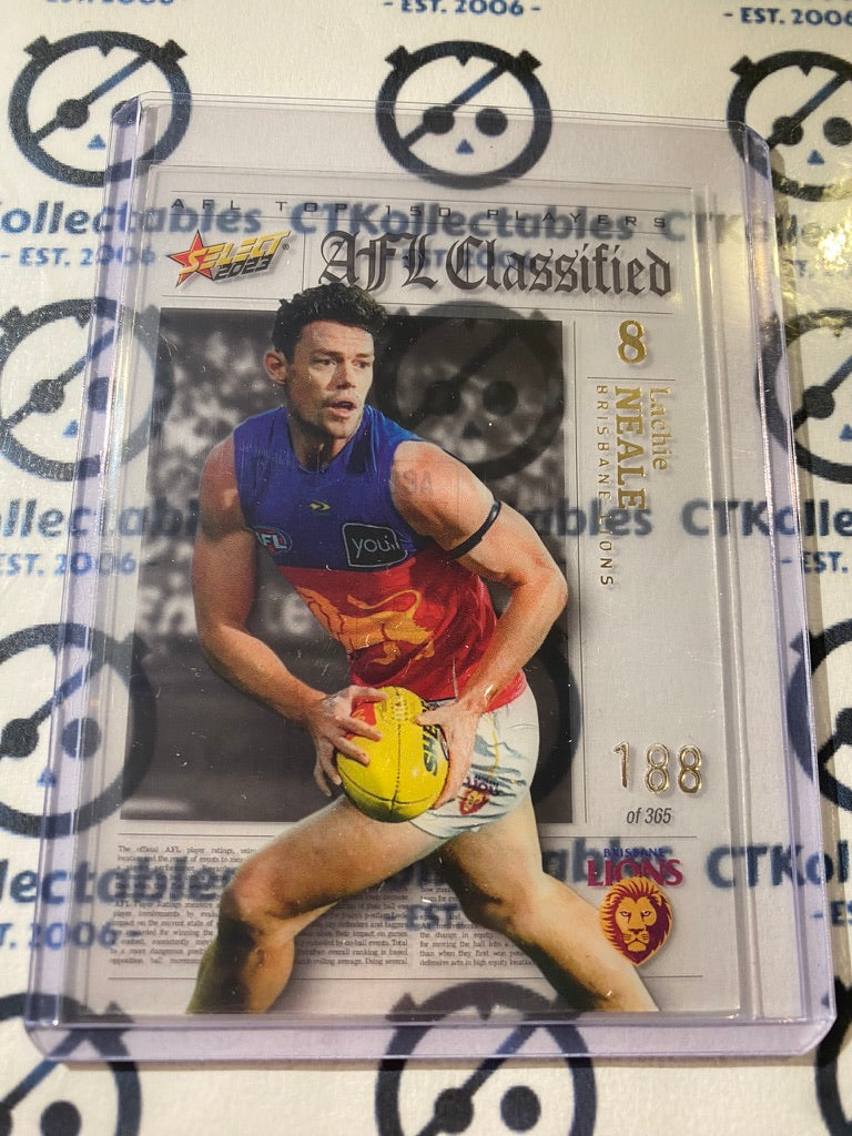 2023 AFL Footy Stars Lachie Neale Classified #188/365 Lions