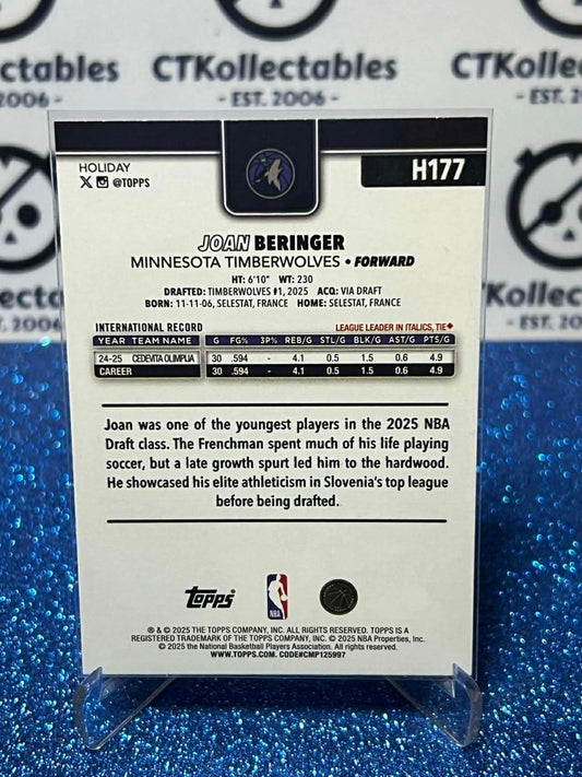 2025-26 Topps Holiday NBA #H177 Joan Beringer Minnesota Timberwolves RC