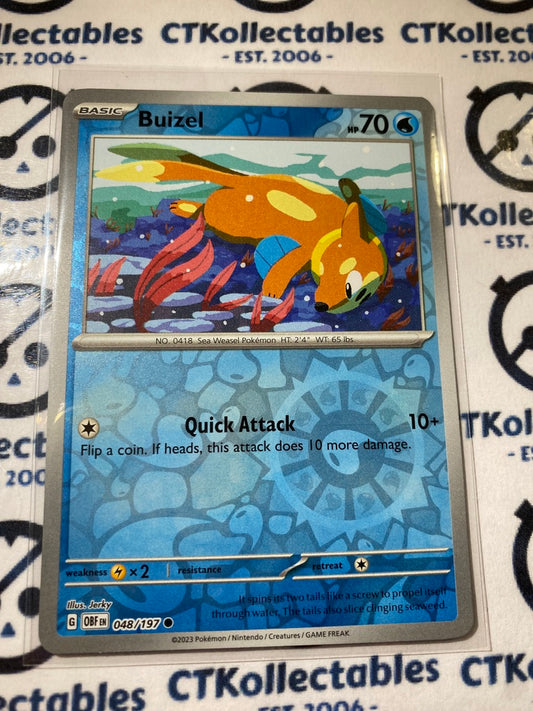 Buizel Reverse Holo #048/197 2023 Obsidian Flames Pokemon Card