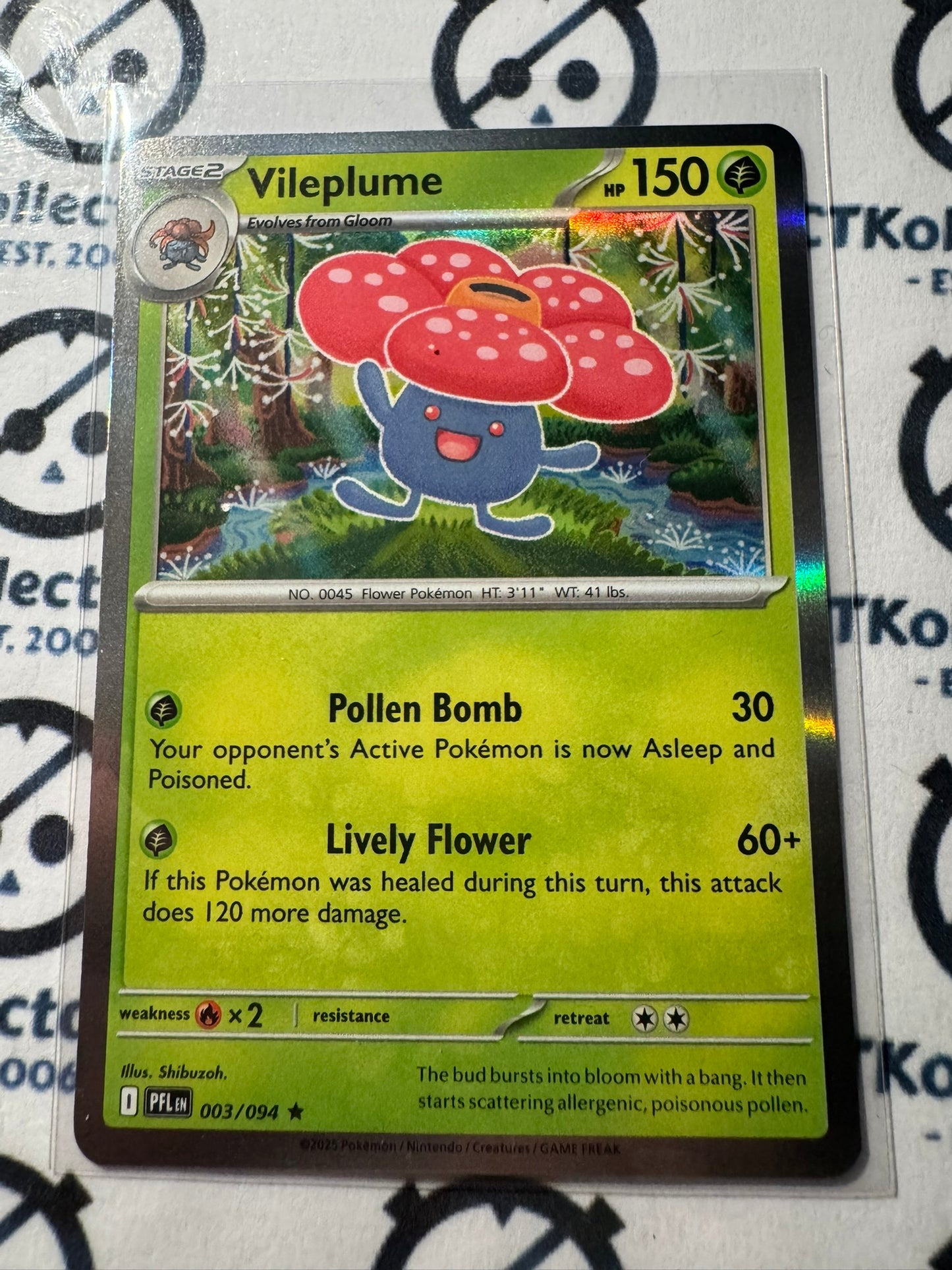 Vileplume Holo Rare #003/094 Phantasmal Flames Pokemon