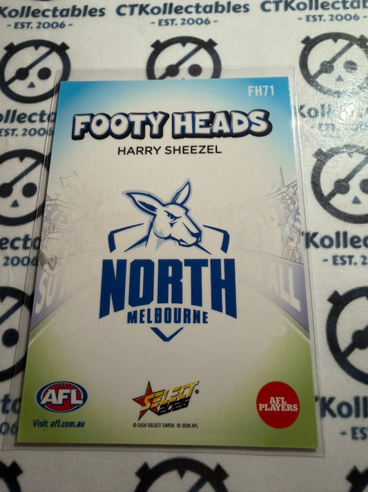 2026 Select AFL Footy Stars Footy Heads FH71 Harry Sheezel Kangaroos