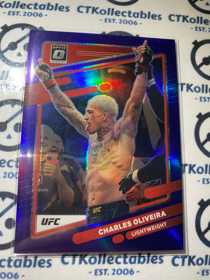 2022 UFC Panini Optic Charles Oliveira Purple Velocity Prizm #88 Lightweight