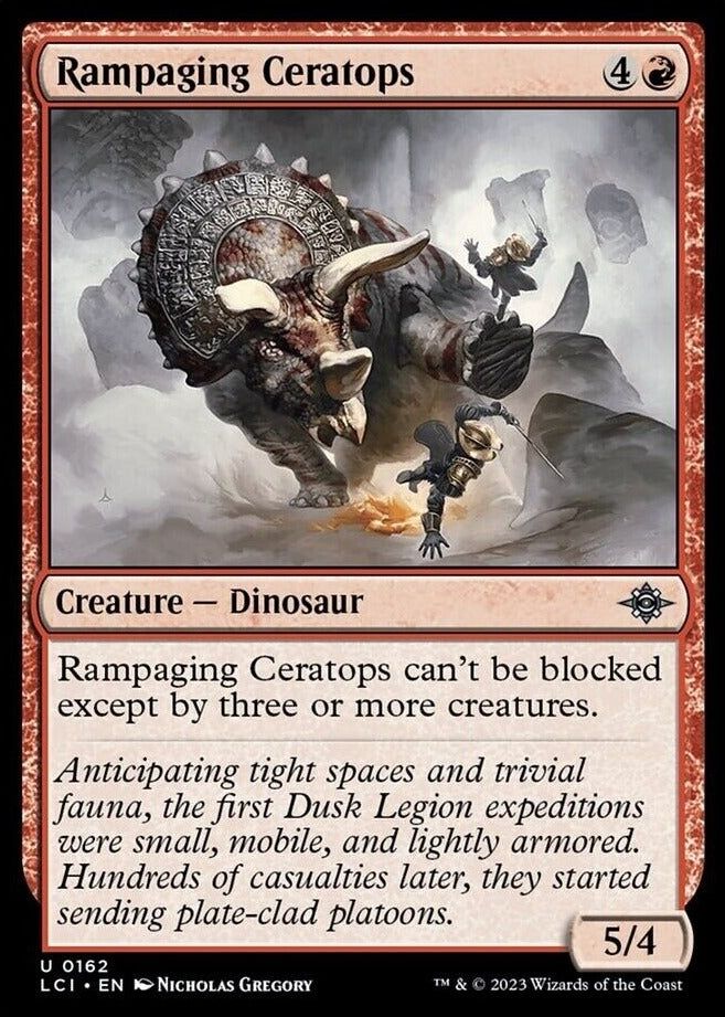 2023 MAGIC THE GATHERING THE LOST CAVERNS OF IXALAN - RAMPAGING CERATOPS- CREATURE - DINOSAUR CARD