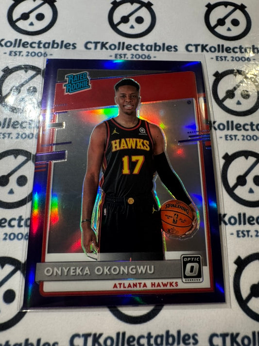 2020-21 NBA Donruss Optic Onyeka Okongwu Rated Rookie Purple Prizm #156 Hawks