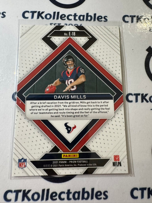 2021 NFL Panini Prizm Emergent Base #E-18 David Mills Texans