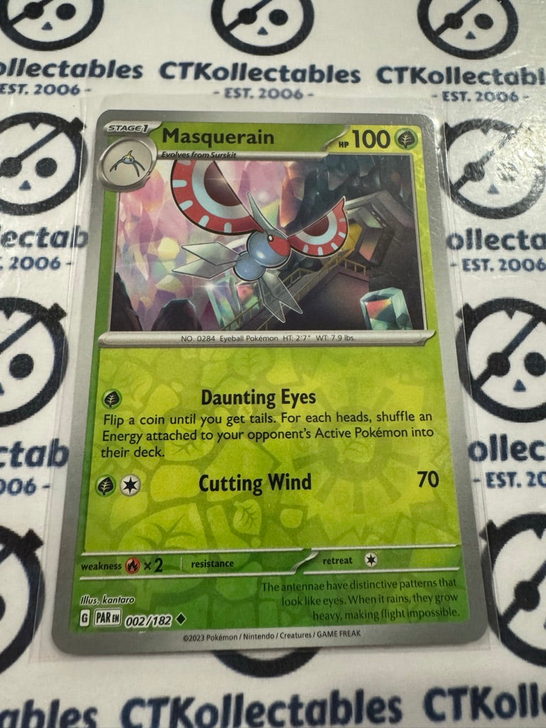 Masquerain Reverse holo #002/182 2023 Scarlet & Violet Paradox Rift Pokémon TCG