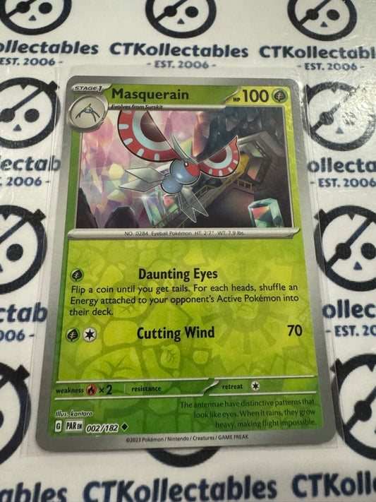 Masquerain Reverse holo #002/182 2023 Scarlet & Violet Paradox Rift Pokémon TCG