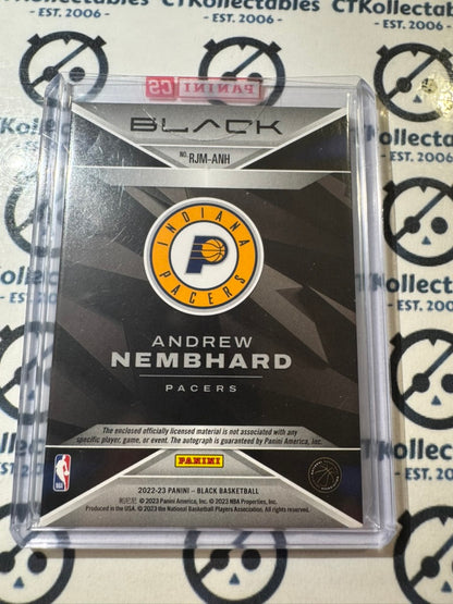 2022-23 NBA Black Andrew Nembhard RPA Auto RC #12/15 Jersey RJM-ANH Pacers