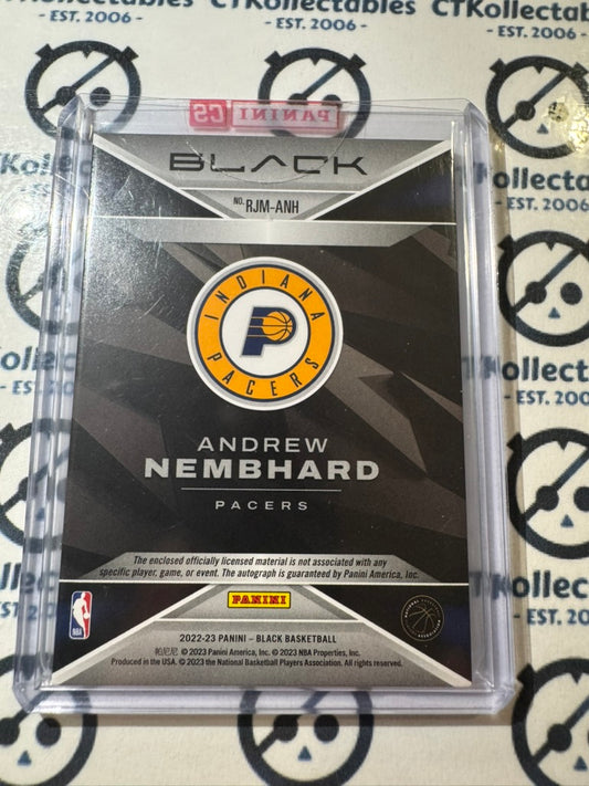 2022-23 NBA Black Andrew Nembhard RPA Auto RC #12/15 Jersey RJM-ANH Pacers