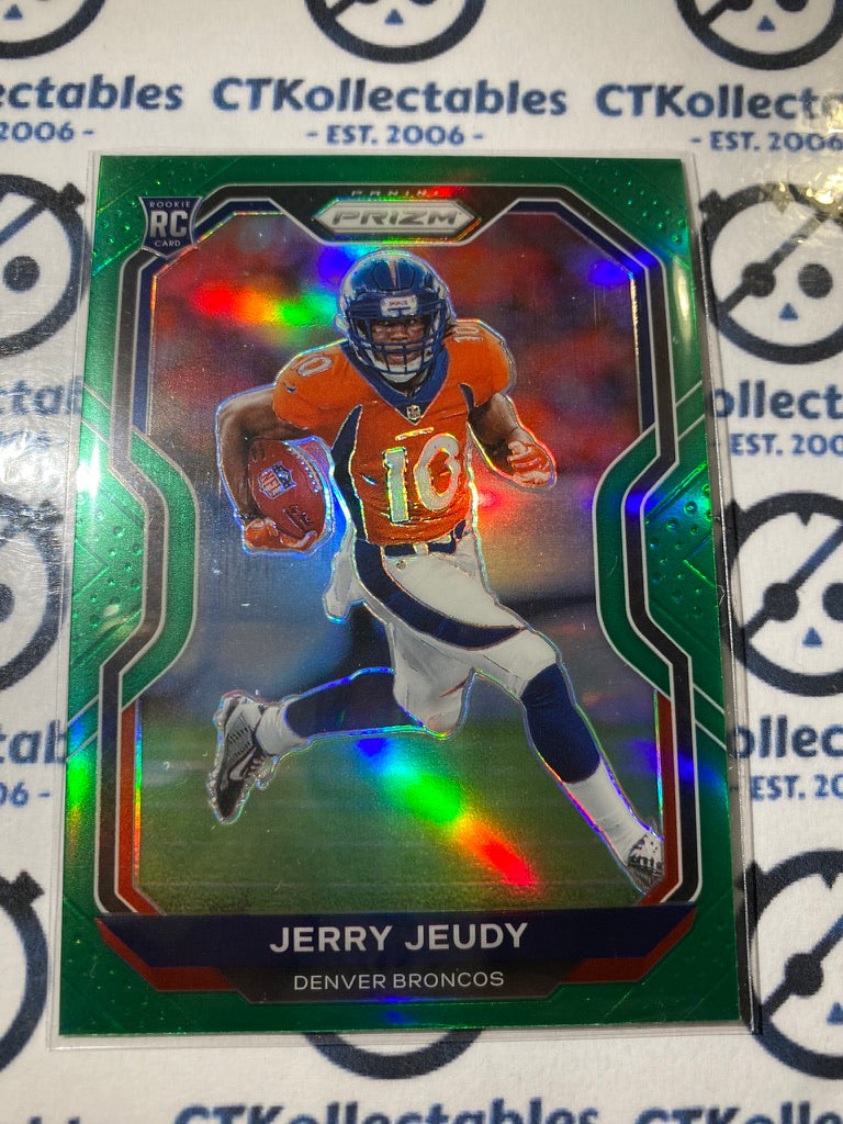 2020 NFL Prizm Jerry Jeudy Green Prizm rookie card #314 Broncos