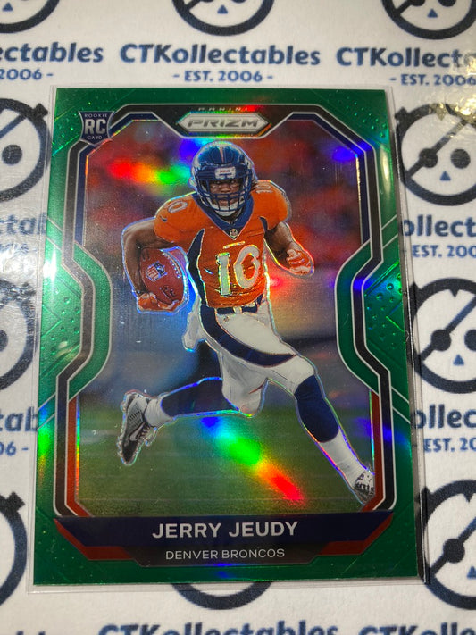 2020 NFL Prizm Jerry Jeudy Green Prizm rookie card #314 Broncos