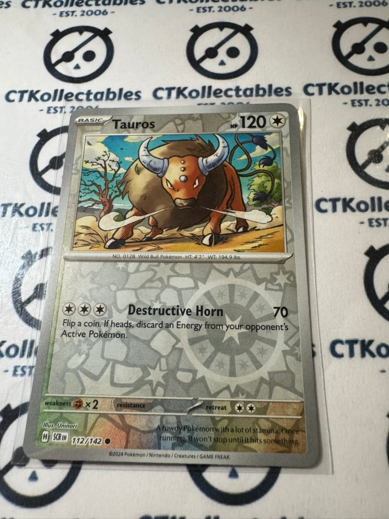 Tauros Reverse Holo #112/142 Stellar Crown Scarlet & Violet Pokemon