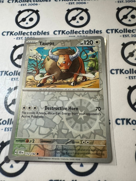 Tauros Reverse Holo #112/142 Stellar Crown Scarlet & Violet Pokemon