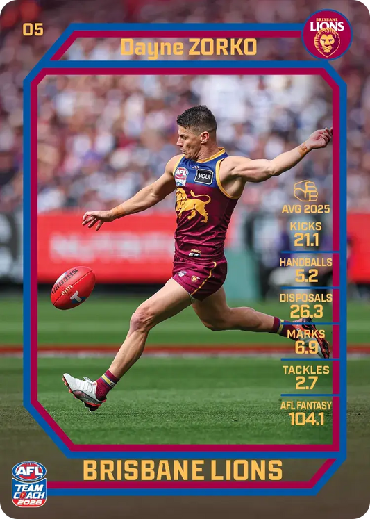 2026 Teamcoach AFL Base #5 Dayne Zorko