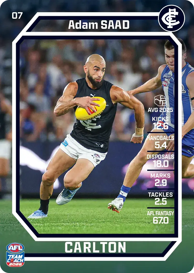2026 Teamcoach AFL Base #7 Adam Saad