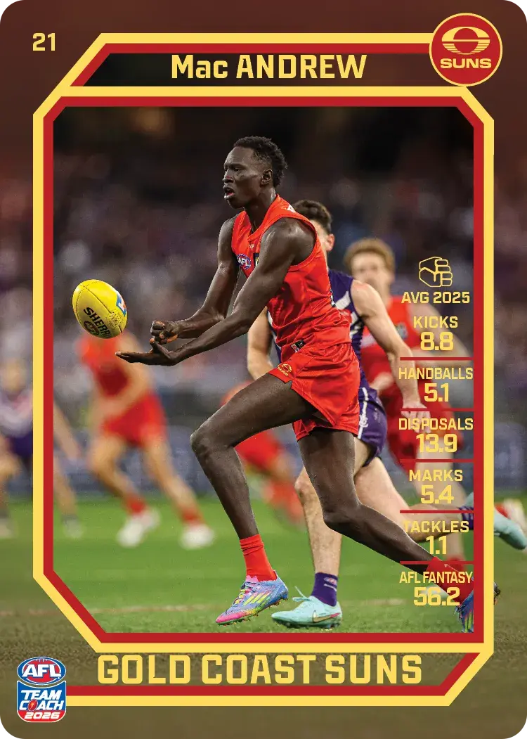 2026 Teamcoach AFL Base #21 Mac Andrew