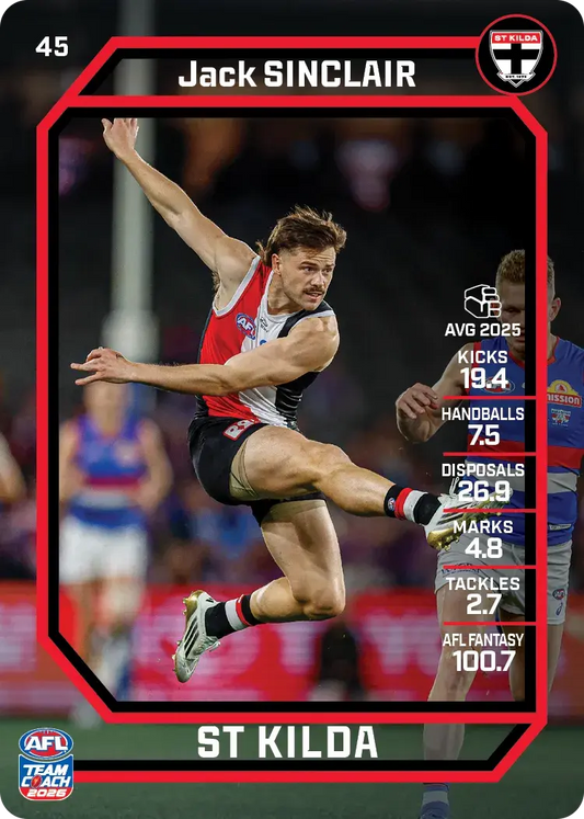 2026 Teamcoach AFL Base #45 Jack Sinclair