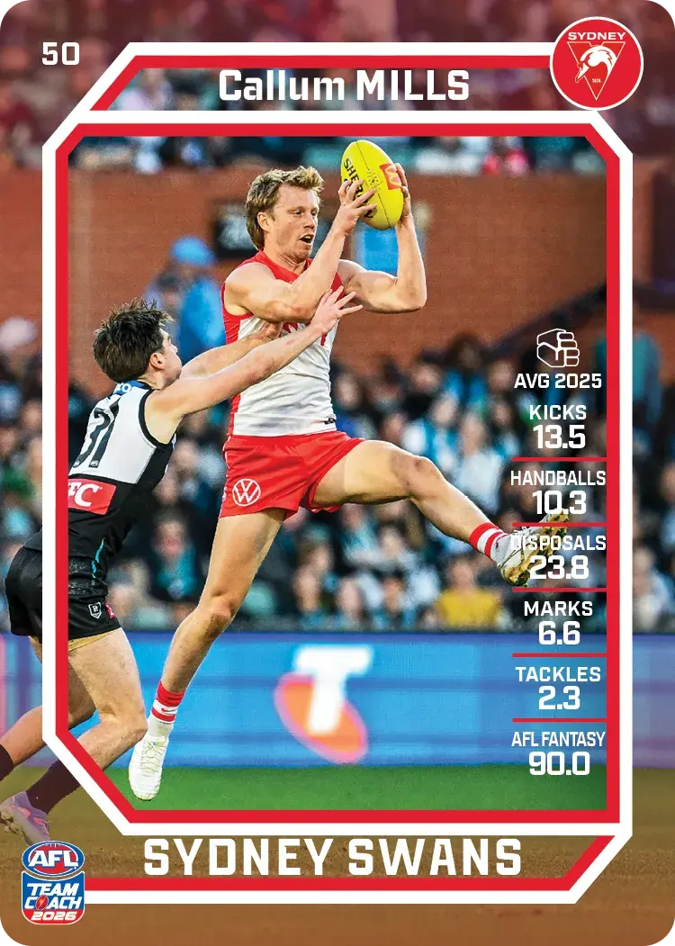 2026 Teamcoach AFL Base #50 Callum Mills