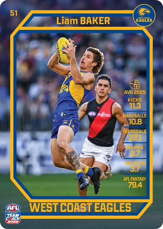 2026 Teamcoach AFL Base #51 Liam Baker