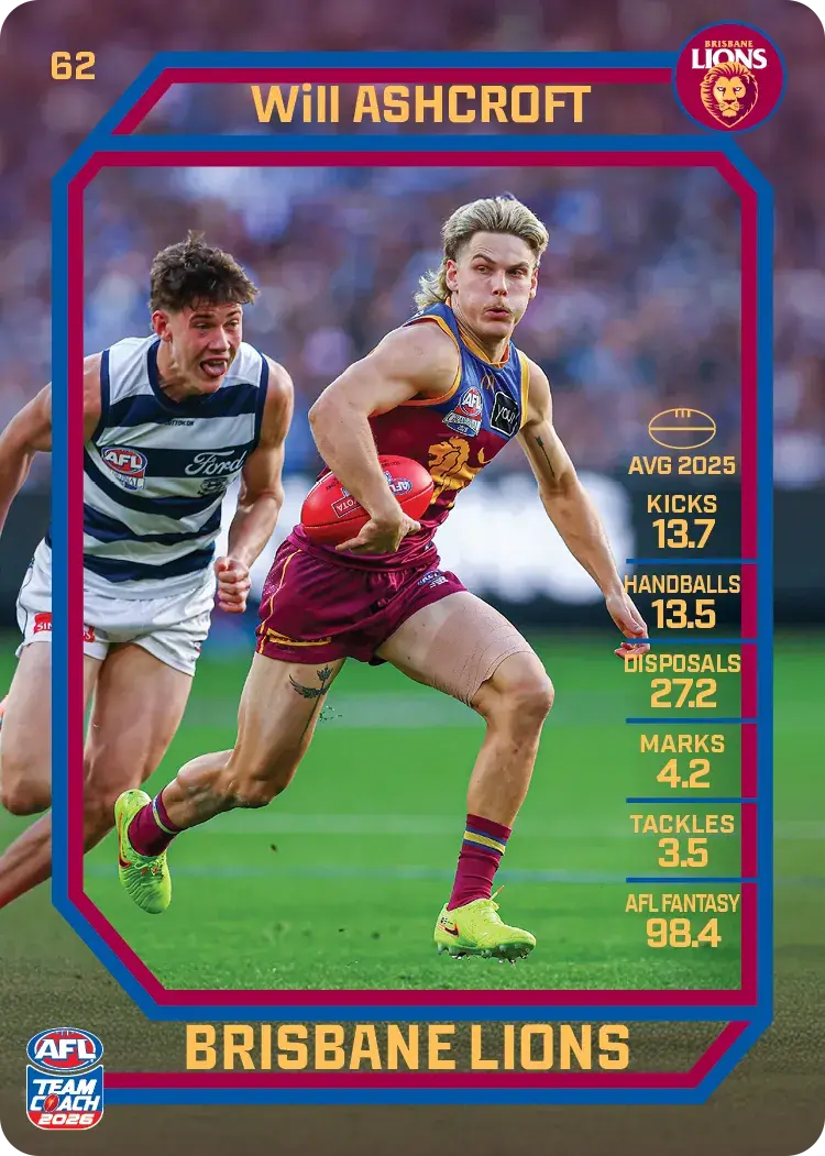 2026 Teamcoach AFL Base #62 Will Ashcroft