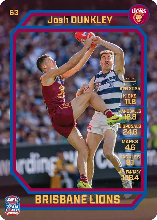 2026 Teamcoach AFL Base #63 Josh Dunkley