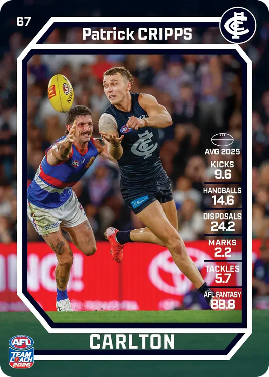 2026 Teamcoach AFL Base #67 Patrick Cripps