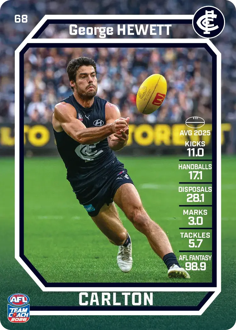 2026 Teamcoach AFL Base #68 George Hewett