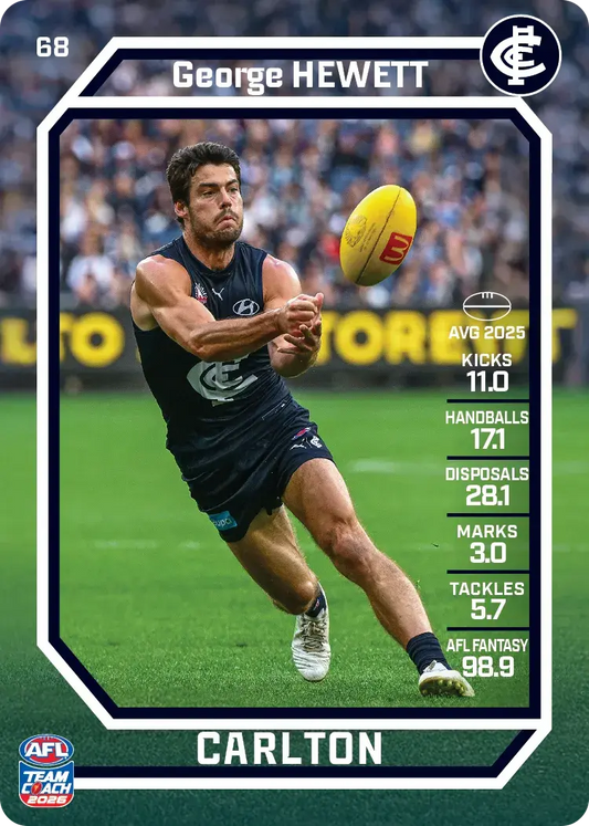 2026 Teamcoach AFL Base #68 George Hewett