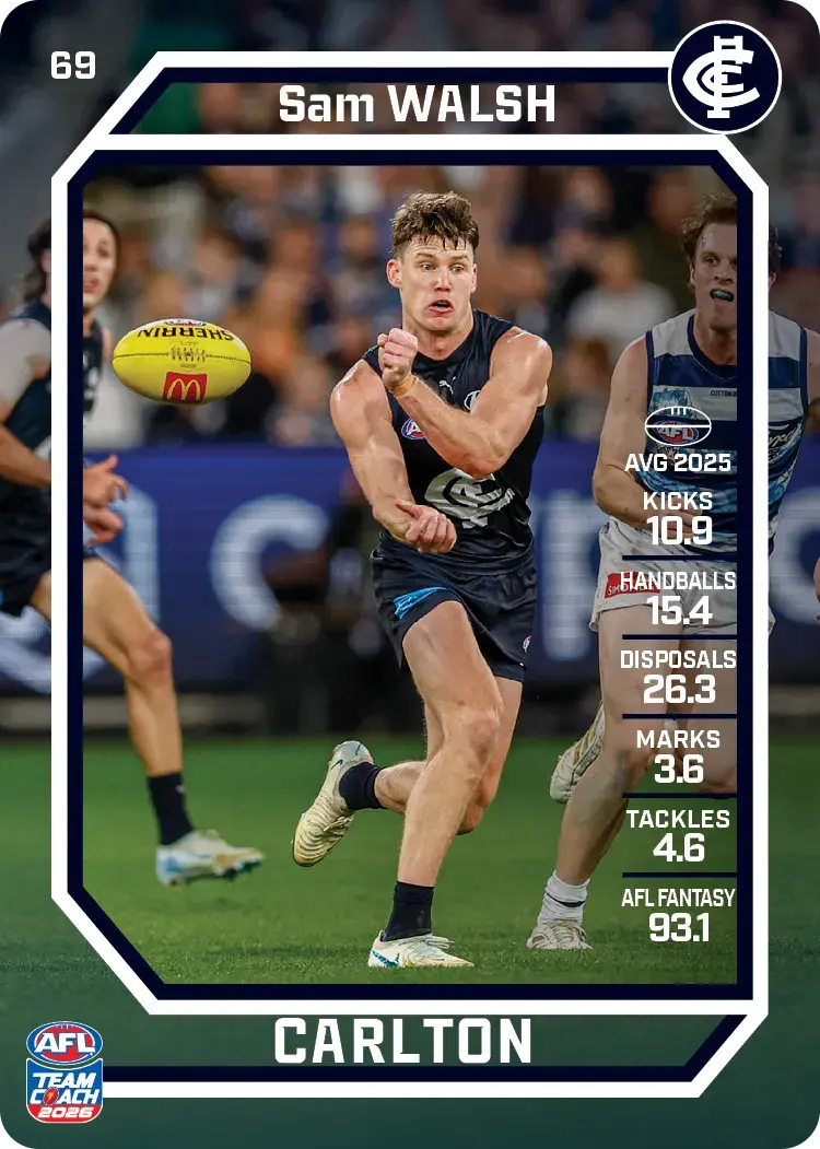 2026 Teamcoach AFL Base #69 Sam Walsh