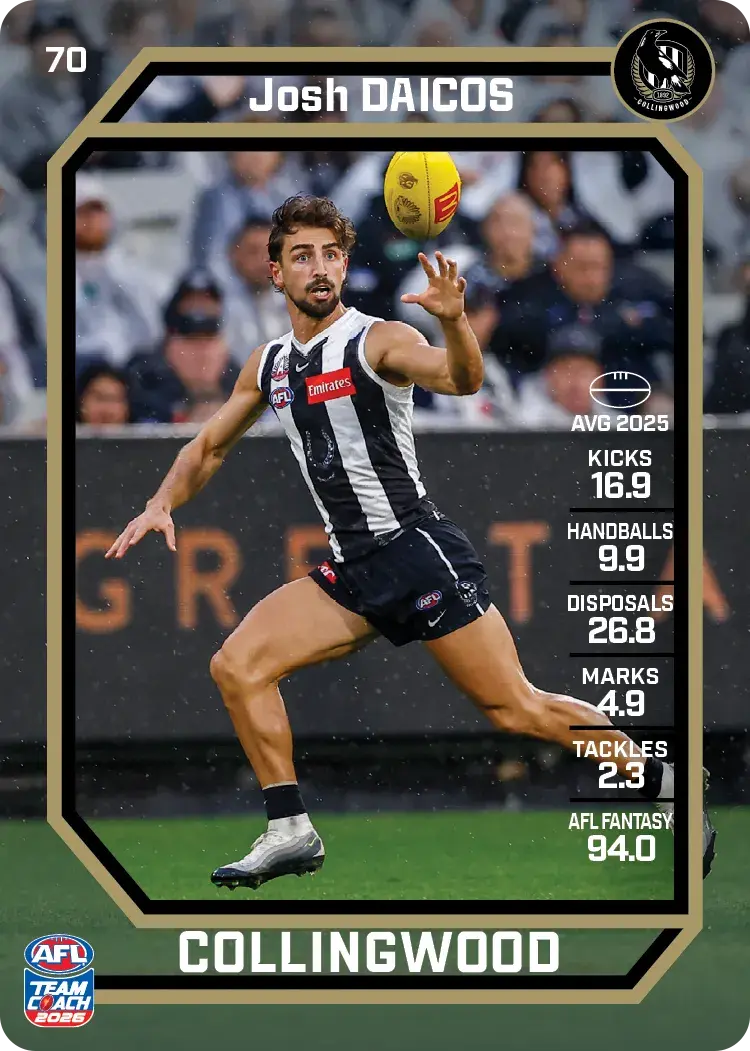 2026 Teamcoach AFL Base #70 Josh Daicos