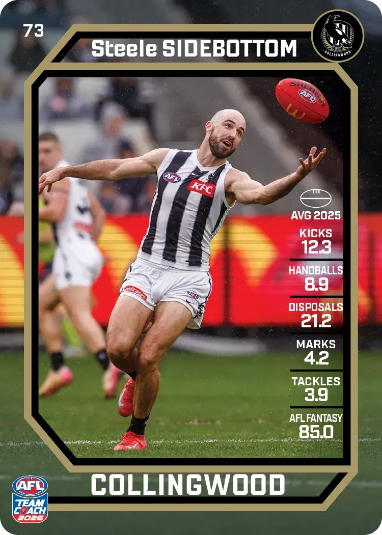 2026 Teamcoach AFL Base #73 Steele Sidebottom